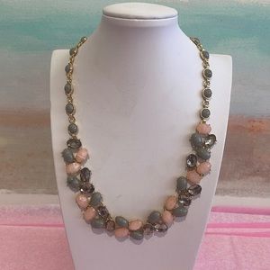 Talbots Pink & Smokey Grey Quartz Necklace